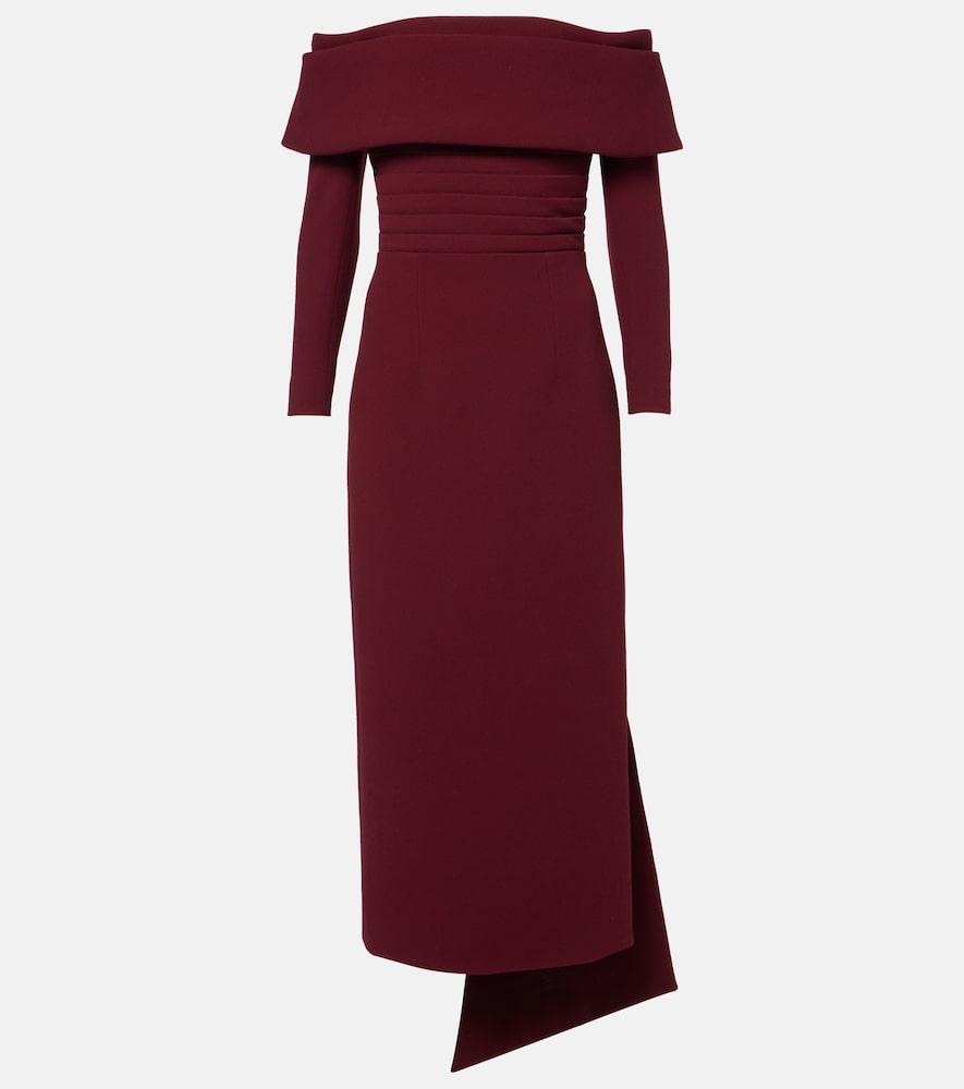 emilia wickstead derika off-shoulder crêpe midi dress