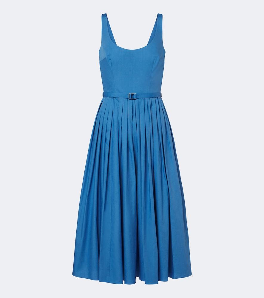 emilia wickstead eglantine belted cotton poplin midi dress