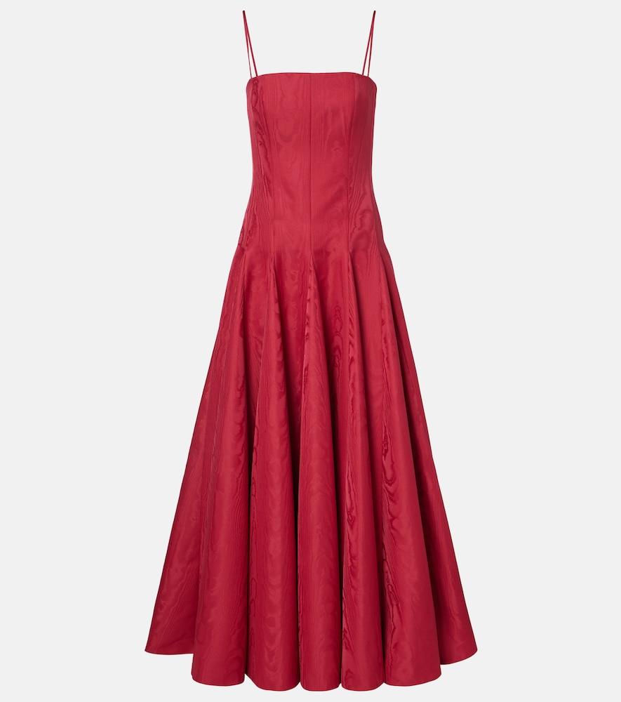 emilia wickstead gracia pleated moiré mikado bustier dress