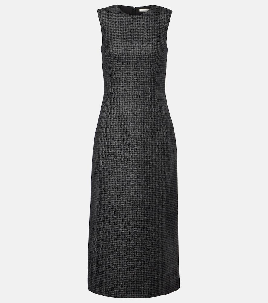 emilia wickstead hartley houndstooth wool-blend midi dress