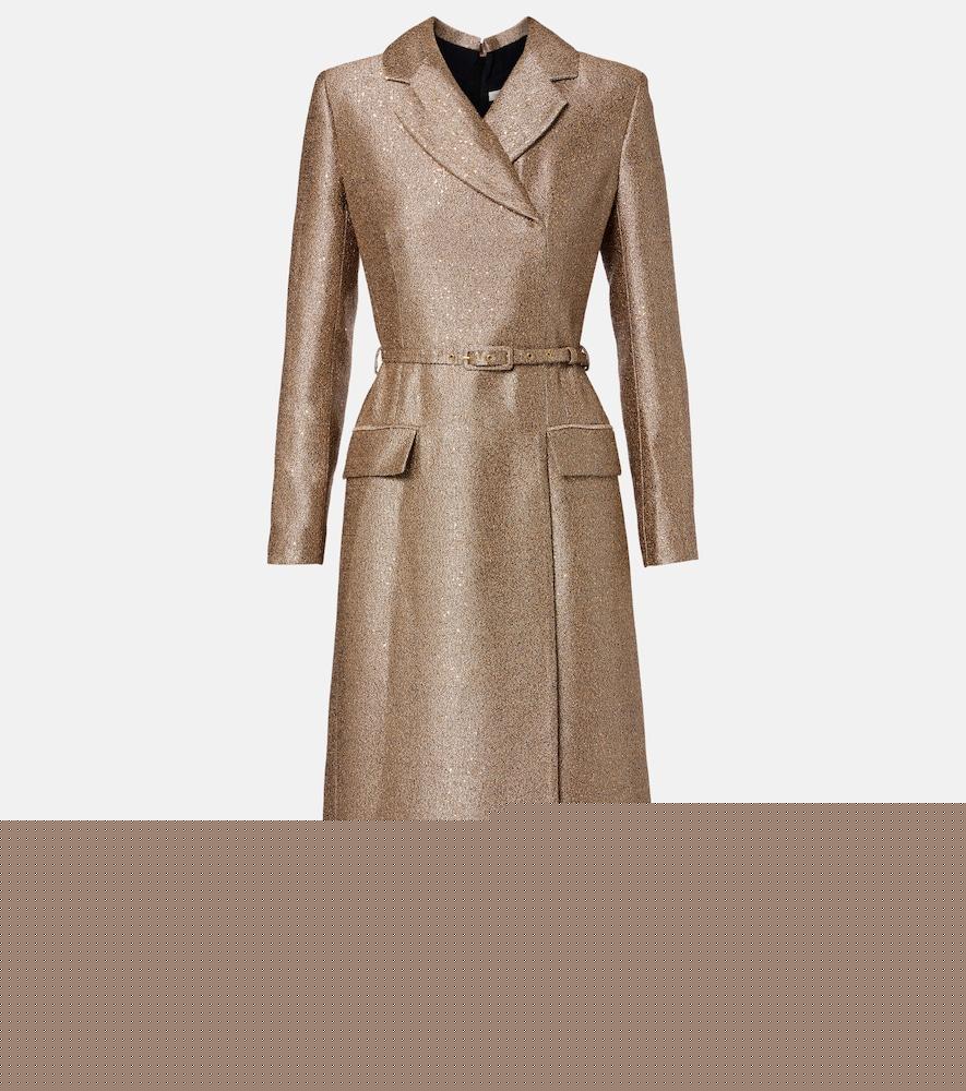 emilia wickstead kalonice belted sequined tweed midi dress