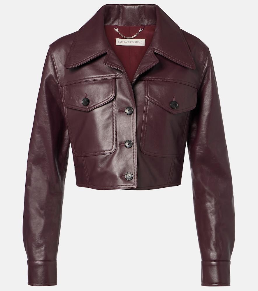 emilia wickstead nics cropped leather jacket