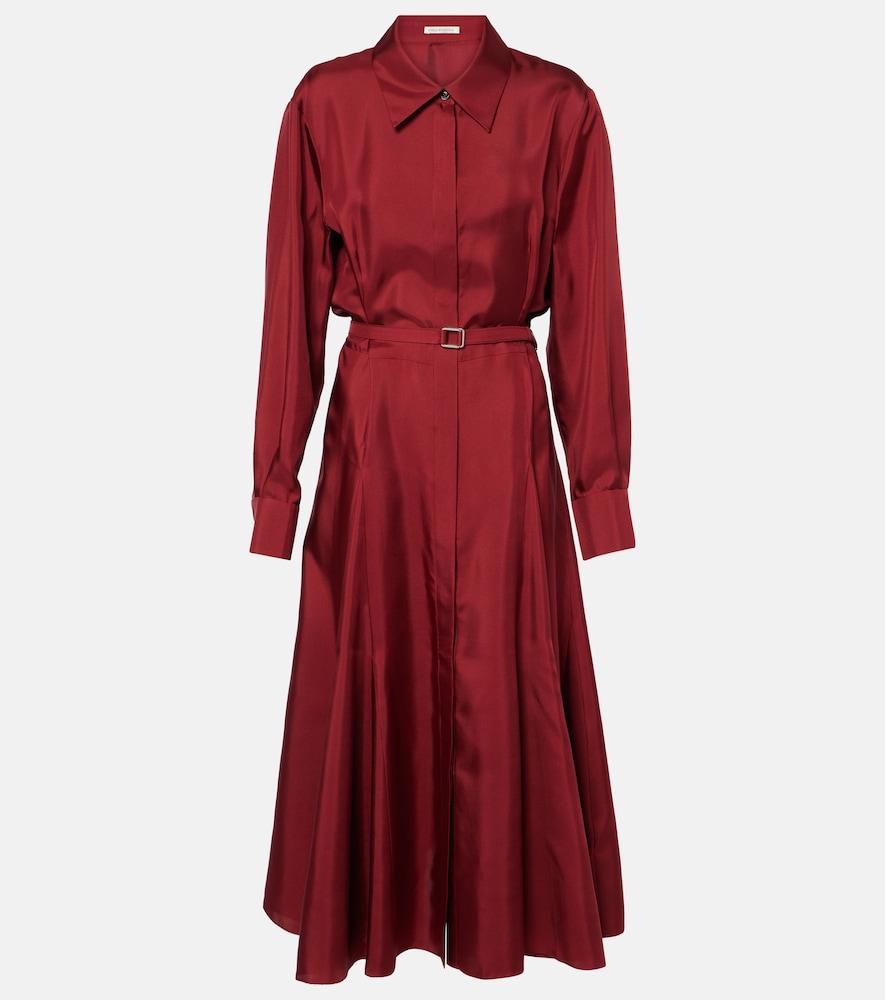 emilia wickstead riko belted silk twill shirt dress