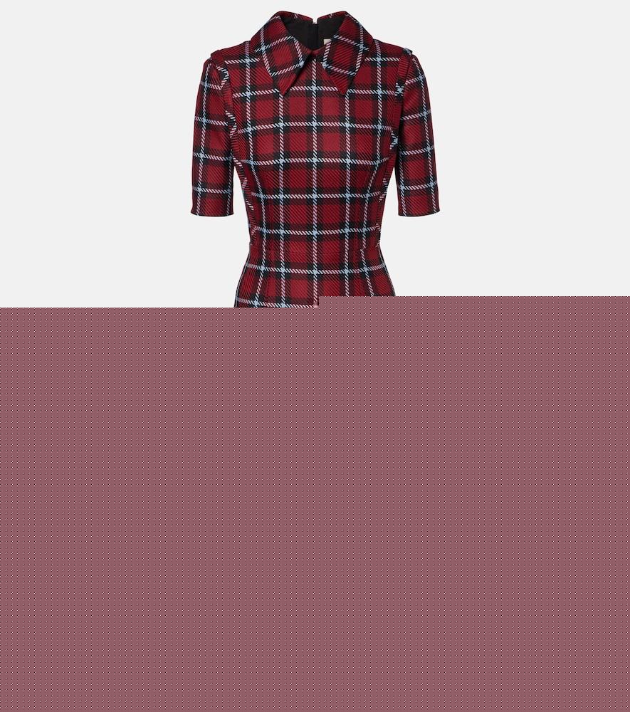 emilia wickstead valletta plaid wool-blend midi dress