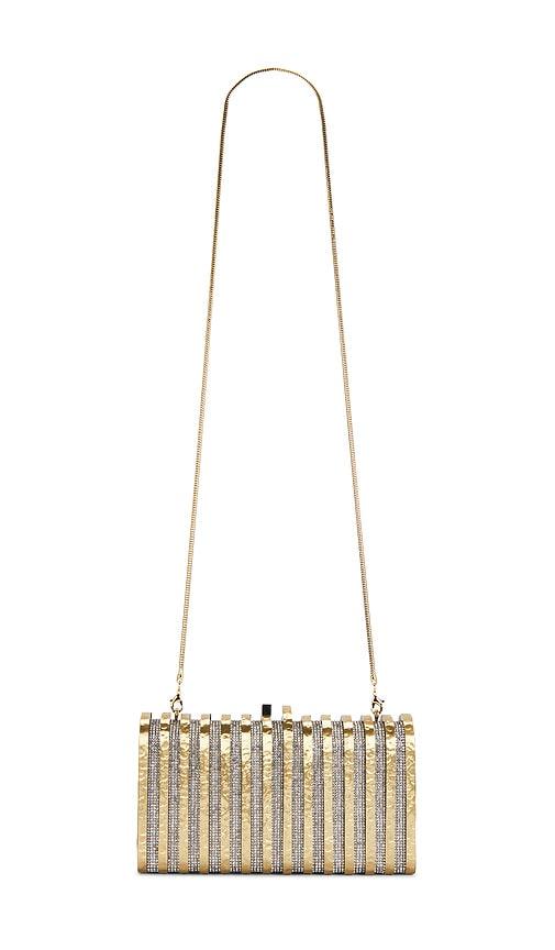 emm kuo clutch in metallic gold.