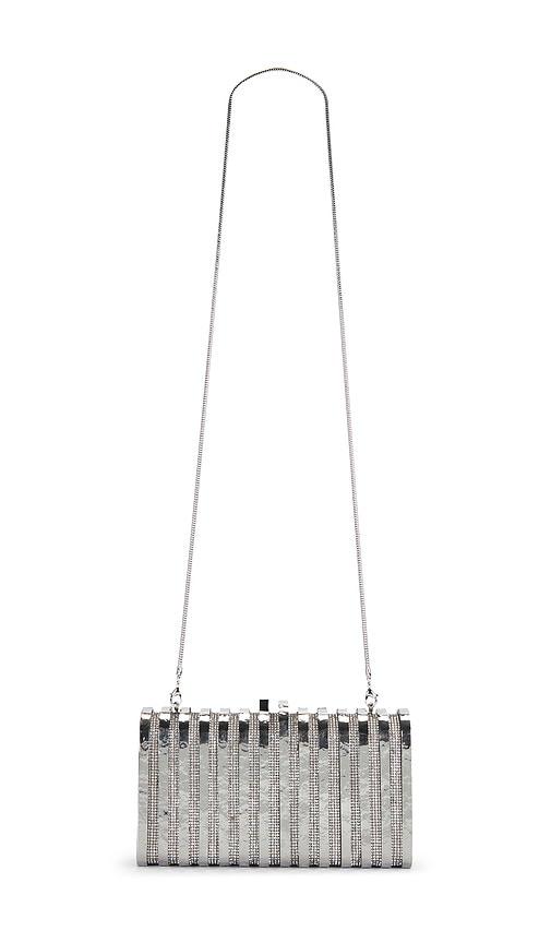 emm kuo clutch in metallic silver.