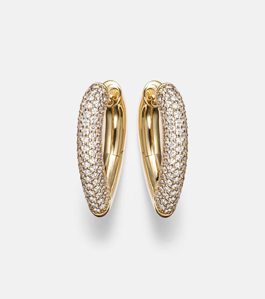 engelbert drop link medium 18kt gold earrings with diamonds