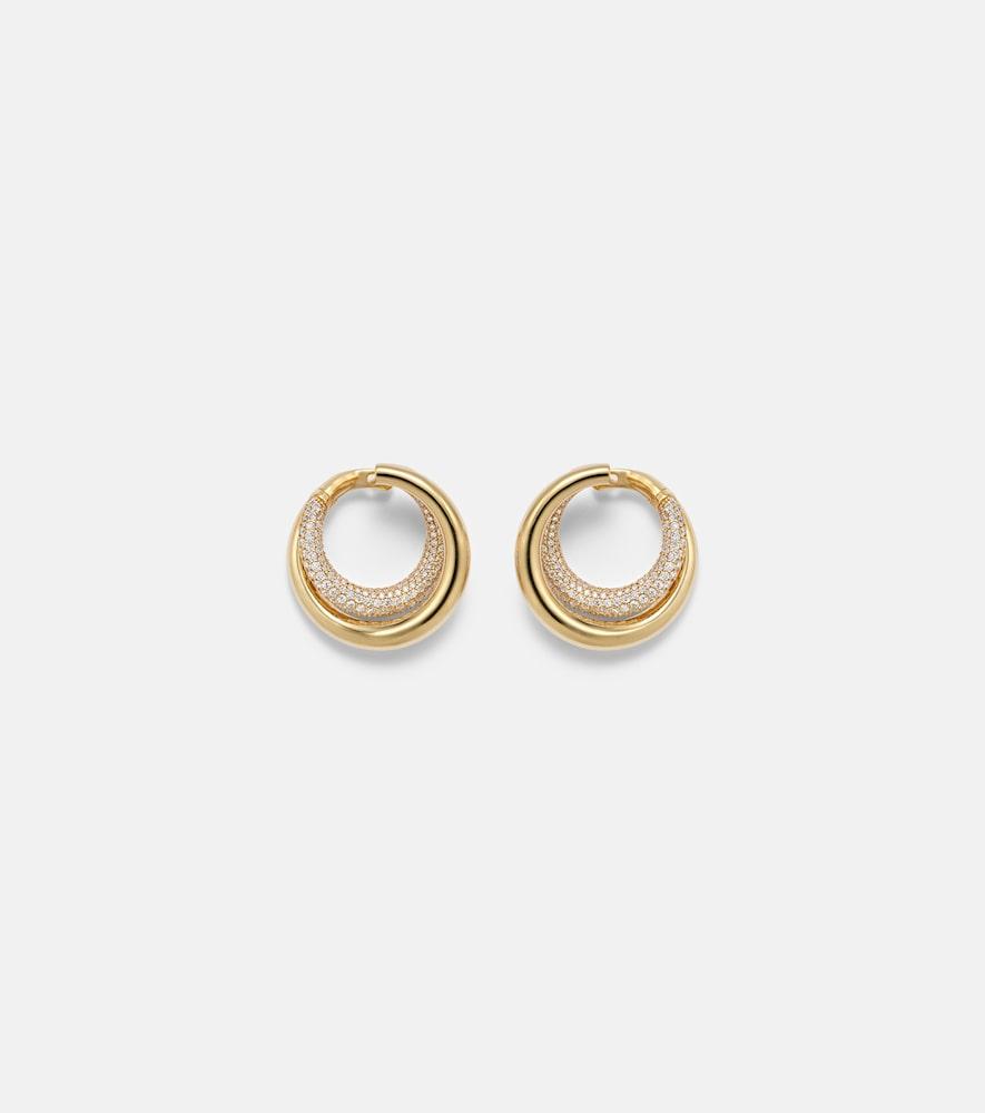 engelbert infinity loop medium 18kt gold earrings with diamonds