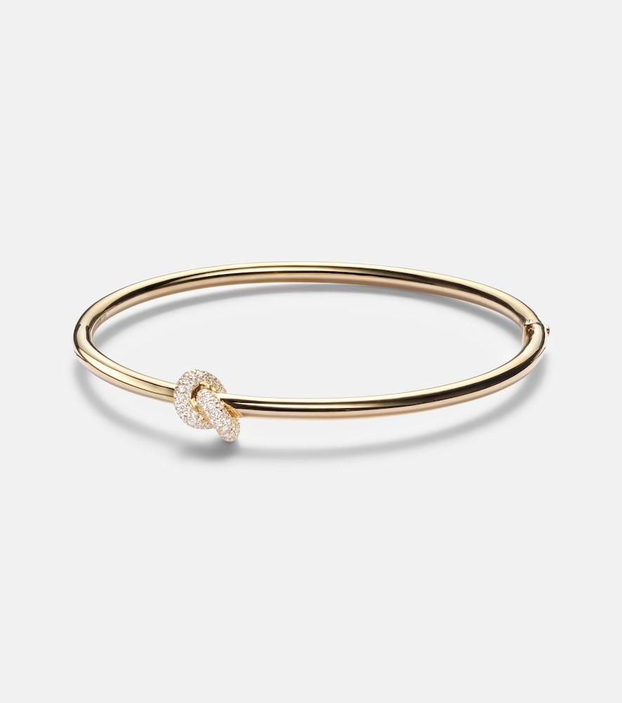 engelbert legacy knot 18kt gold bangle with diamonds
