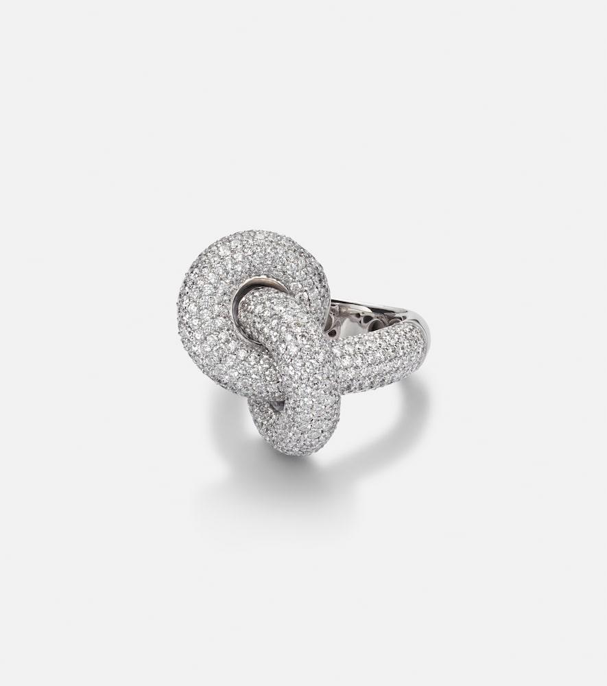engelbert legacy knot big 18kt white gold ring with diamonds