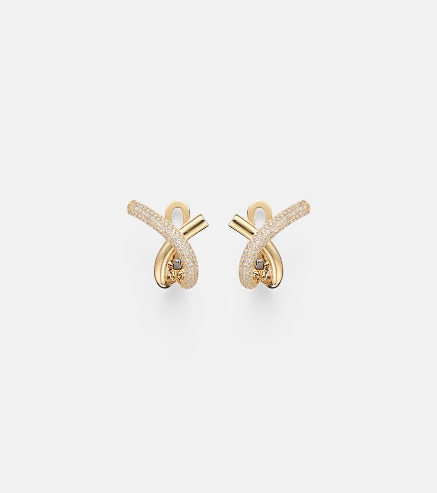 engelbert loop 18kt gold earrings with diamonds