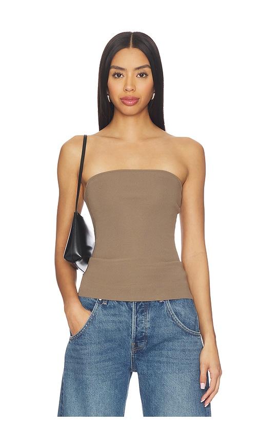 entire studios bandeau top in tan. - size m (also in s)