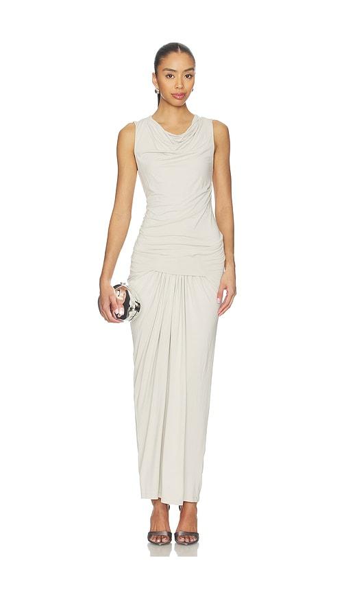 entire studios drape dress in light grey. - size m (also in s, xs, xxs)