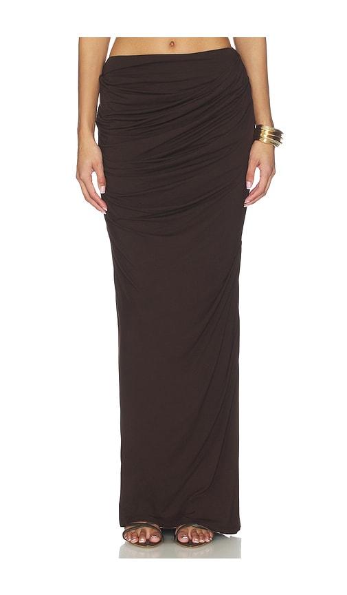 entire studios drape skirt in chocolate. - size m (also in s, xs, xxs)