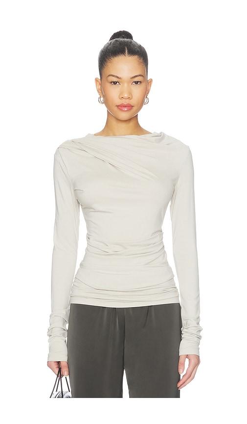 entire studios drape top in grey. - size l (also in m, s, xs)