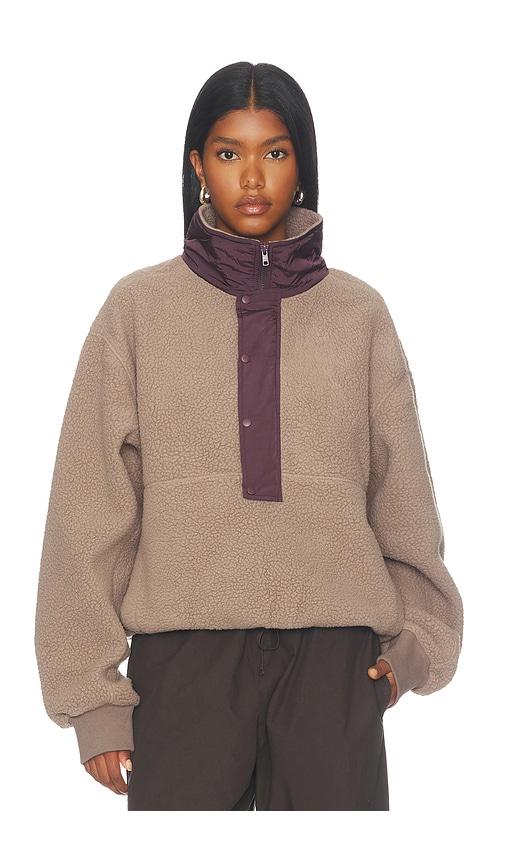 entire studios system half zip fleece in brown. - size l (also in m, s, xs)