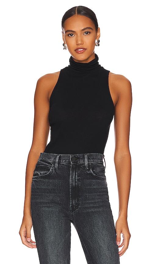 enza costa cashmere halter turtleneck in black. - size l (also in xs, m, xl)