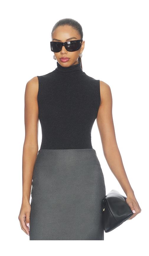 enza costa cashmere jersey shell top in black. - size l (also in m, s, xs)