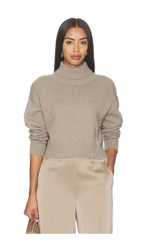 enza costa cotton cashmere funnelneck sweater in grey. - size l (also in s, xs, m, xl)