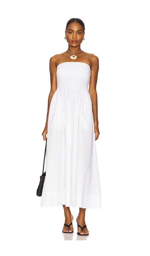 enza costa cotton resort strapless dress in white. - size s (also in xs)