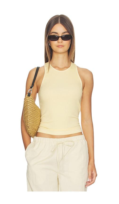 enza costa cotton rib boy tank in lemon. - size m (also in xs, s)