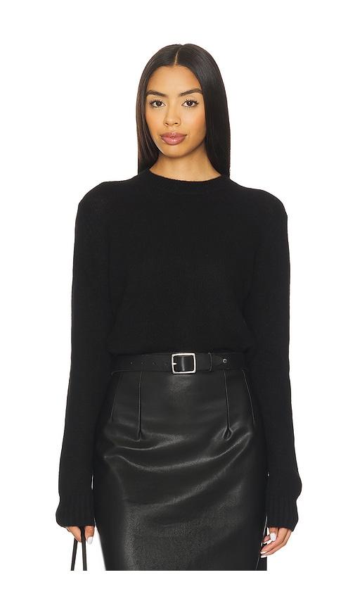 enza costa easy long sleeve crew sweater in black. - size m (also in s)