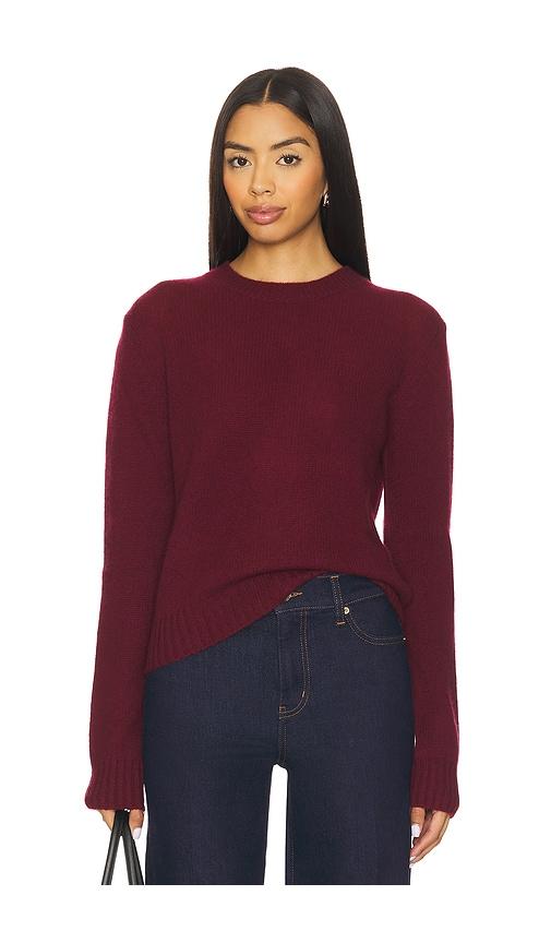 enza costa easy long sleeve crew sweater in burgundy. - size s (also in xs)