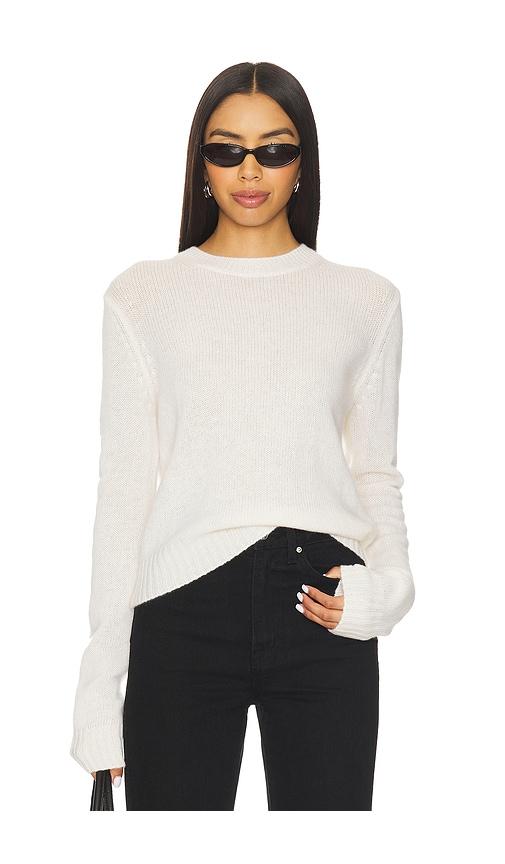 enza costa easy long sleeve crew sweater in white. - size l (also in s, m)