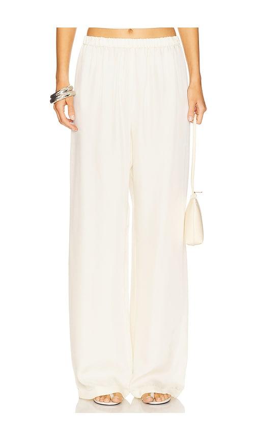 enza costa fluid pant in cream. - size 0 (also in 1, 2)