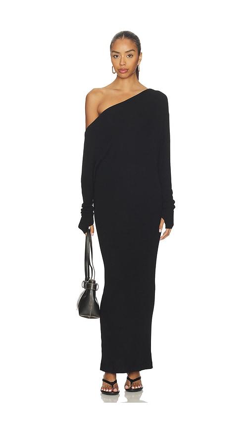 enza costa knit slouch maxi dress in black. - size m (also in s, xs)