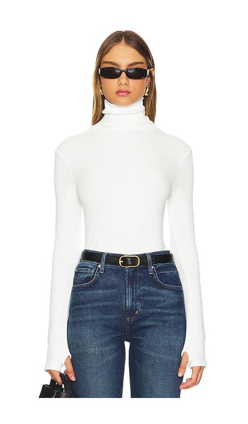 enza costa knit turtleneck in white. - size m (also in xs, s, l)