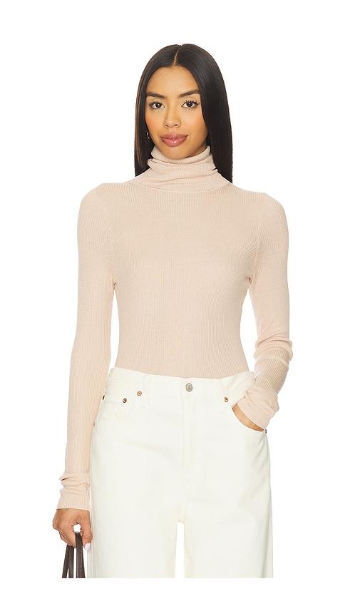 enza costa layering turtleneck sweater in beige. - size m (also in s)