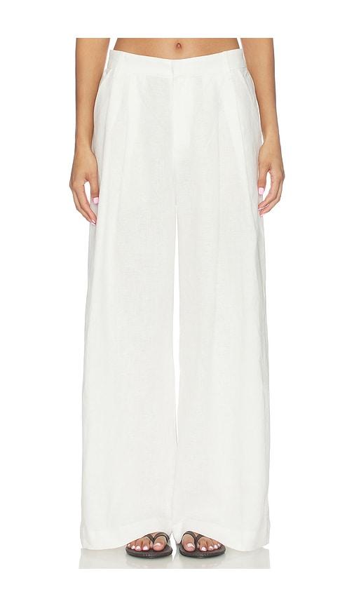 enza costa linen easy trouser in white. - size 0 (also in 1, 2, 3)
