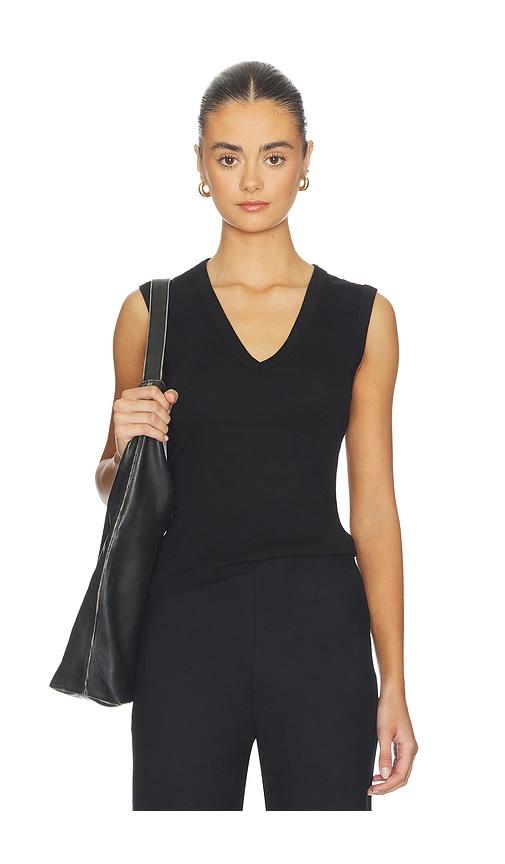 enza costa new classic sleeveless v in black. - size m (also in xs, s)