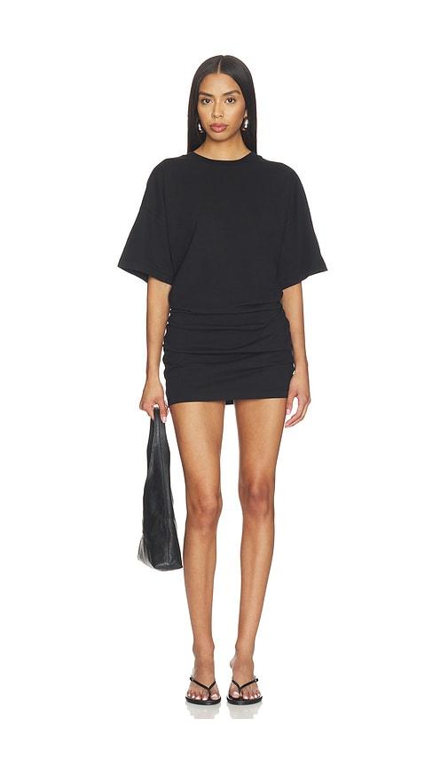 enza costa short sleeve supima curve mini dress in black. - size m (also in s, xs)