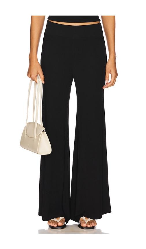 enza costa silk knit bias pant in black. - size l (also in s, xs)