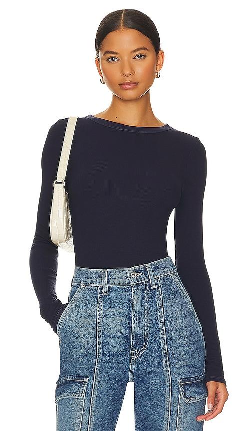 enza costa silk knit long sleeve crew in black. - size l (also in xs, xl)