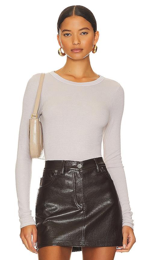enza costa silk knit long sleeve tuck top in beige. - size l (also in xl)