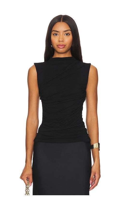 enza costa sleeveless twist top in black. - size s (also in l)