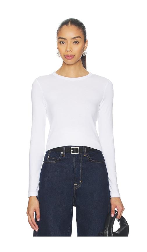 enza costa supima long sleeve tee in white. - size l (also in m)