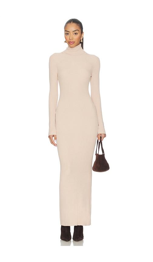 enza costa turtleneck dress in beige. - size m (also in xs, s)