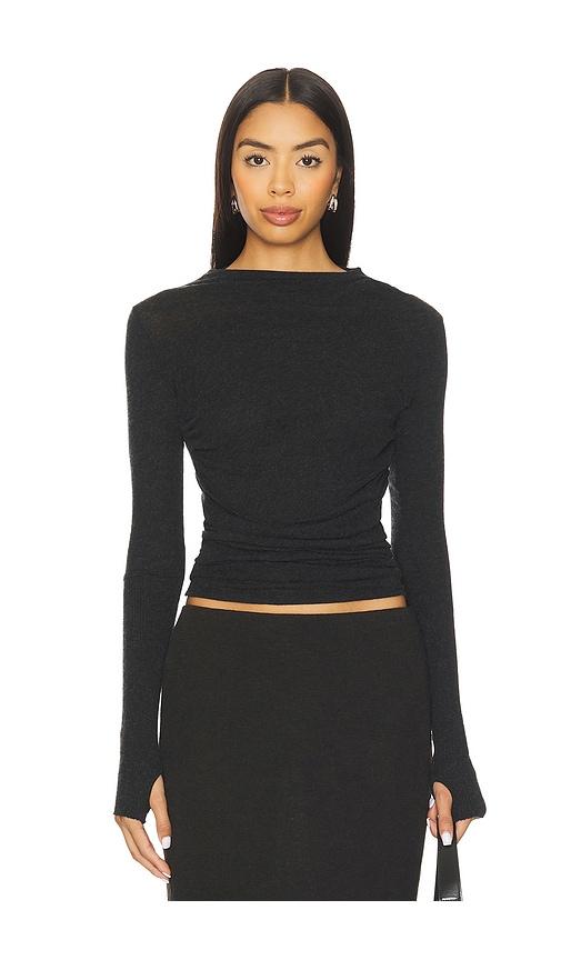 enza costa twist top in black. - size m (also in xs, s)