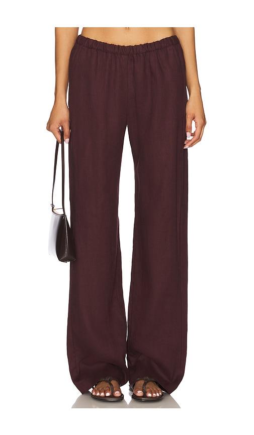 enza costa x revolve everywhere pants in wine. - size 0 (also in 1, 2, 3, 4)