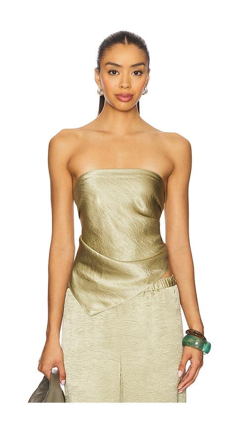 enza costa x revolve scarf top in sage.