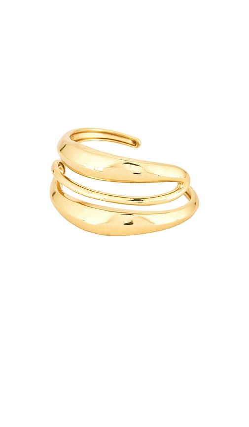 epifene abstract arm cuff in metallic gold.