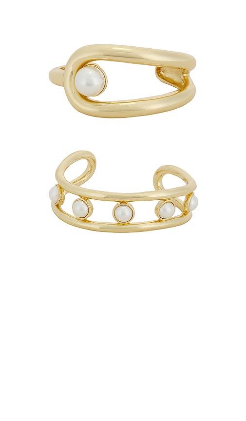 epifene arm cuff set of 2 in metallic gold.