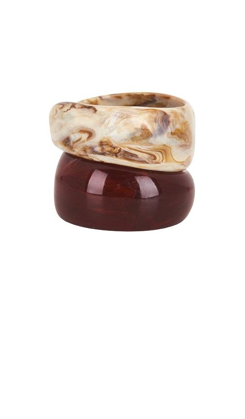 epifene bangles set of 2 in red,cream.