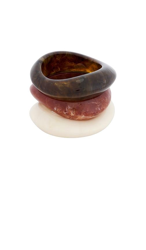 epifene bangles set of 3 in brown,white.