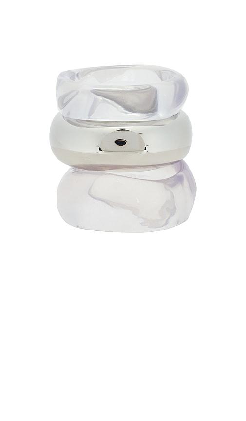epifene liquid resin bangles set of 3 in neutral.
