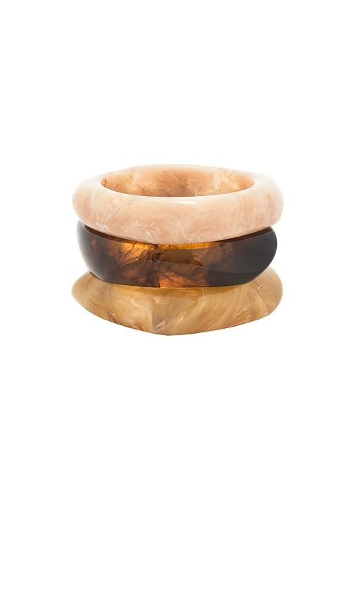 epifene resin bangles set of 3 in brown.